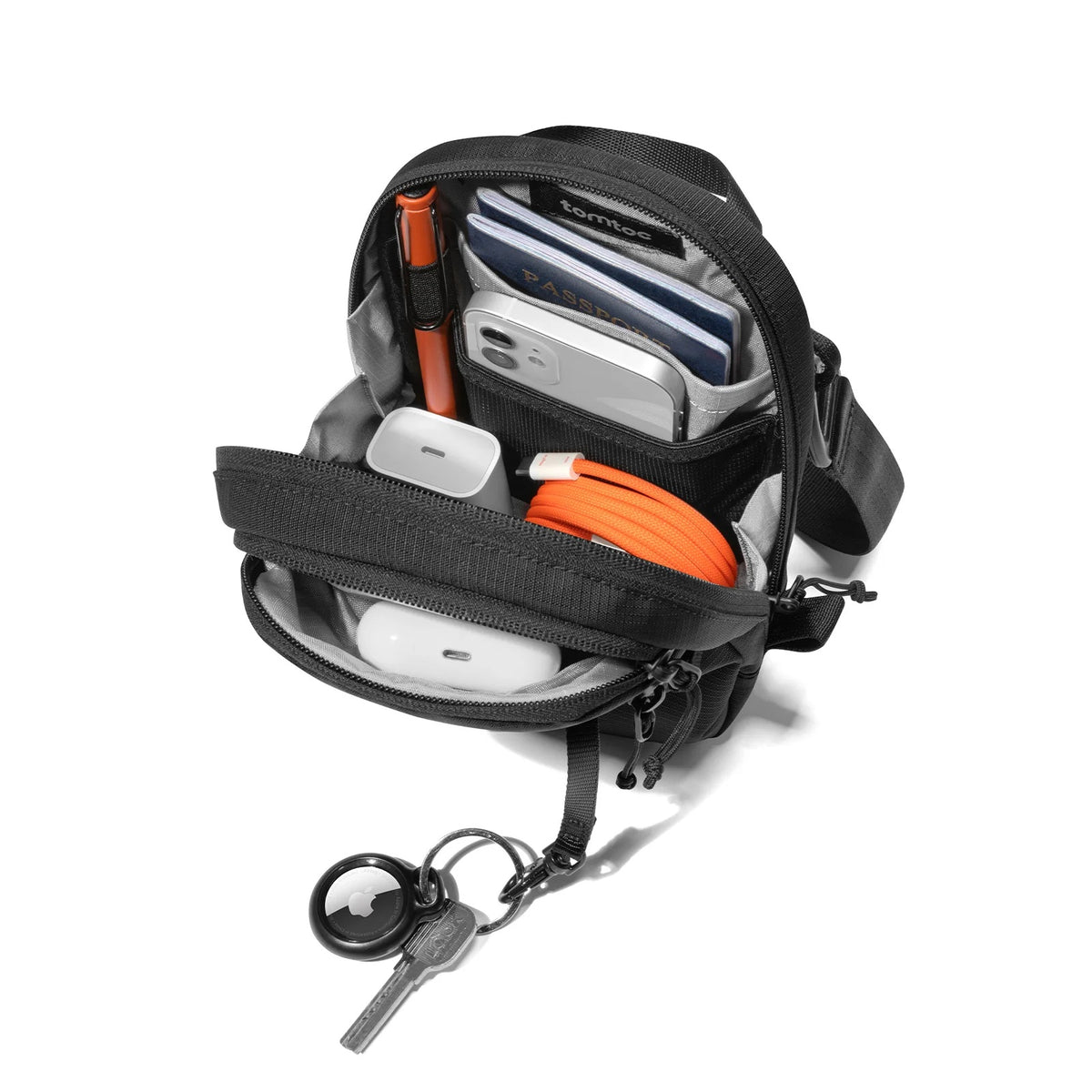 Tomtoc Aviator-T37 Travel Crossbody Bag | Chest Bag | Crossbody Bag (Black)