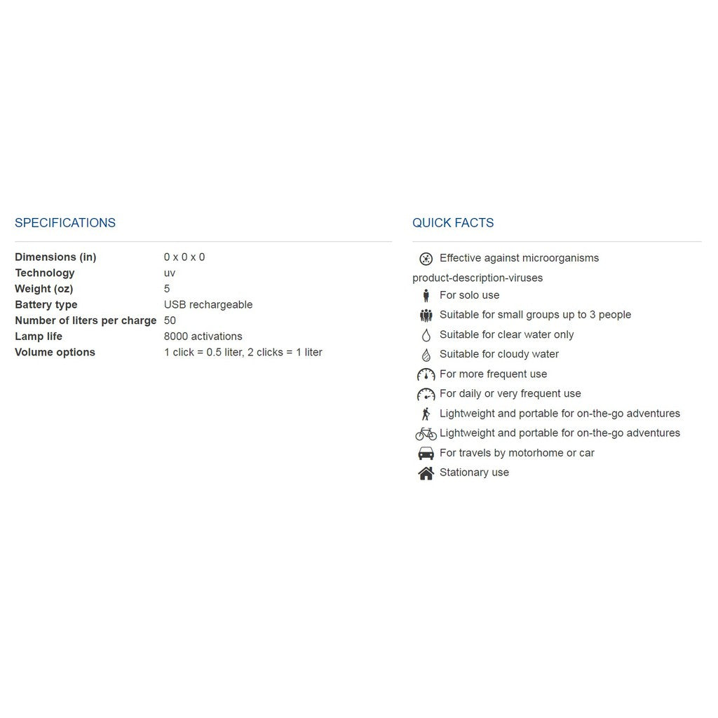 STERIPEN ULTRA UV WATER PURIFIER