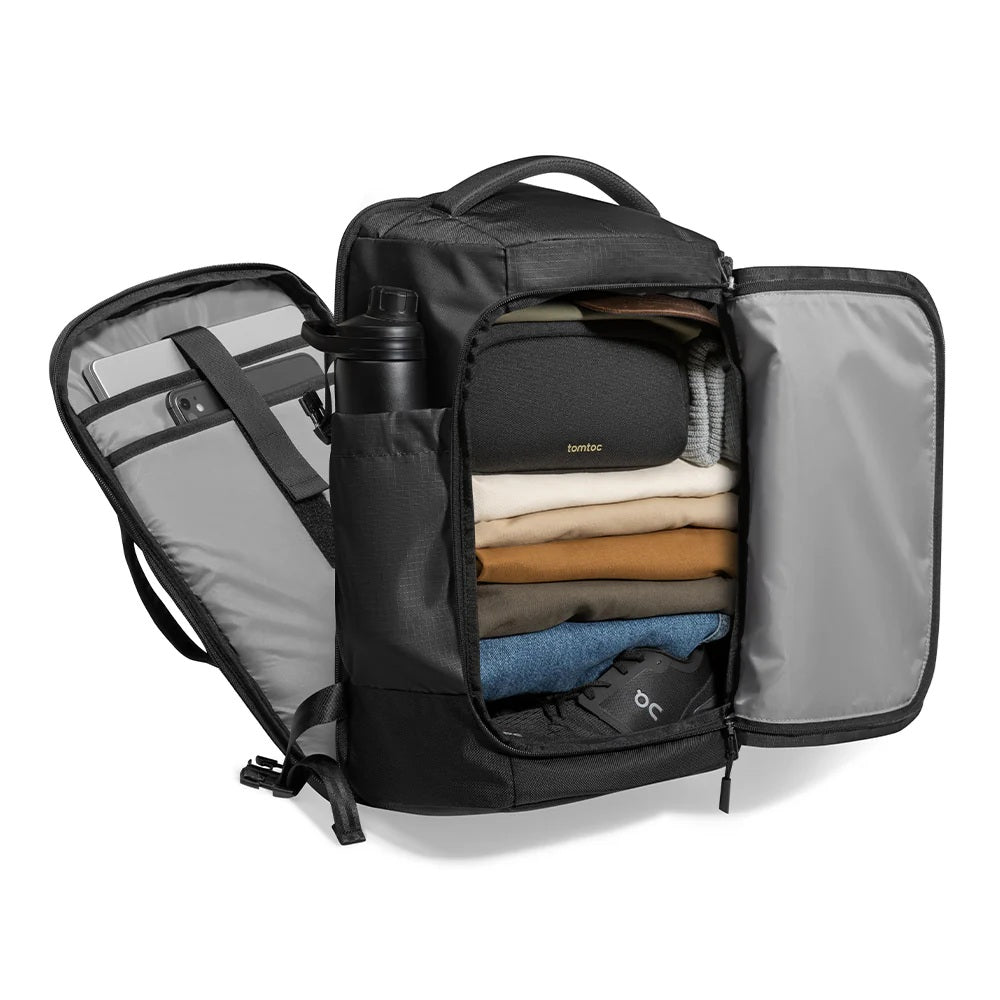 Tomtoc Navigator-T66 Liteway Travel Laptop Backpack 28L | 40L (Black)
