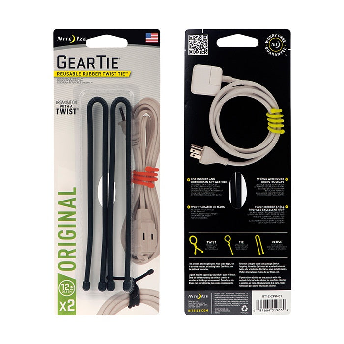 NITE IZE GEAR TIE REUSABLE RUBBER TWIST TIE™ 12"