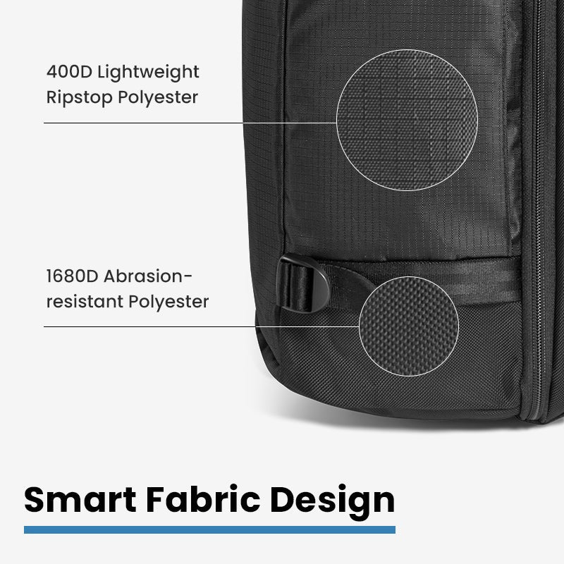 Tomtoc Navigator-T66 Liteway Travel Laptop Backpack 28L | 40L (Black)