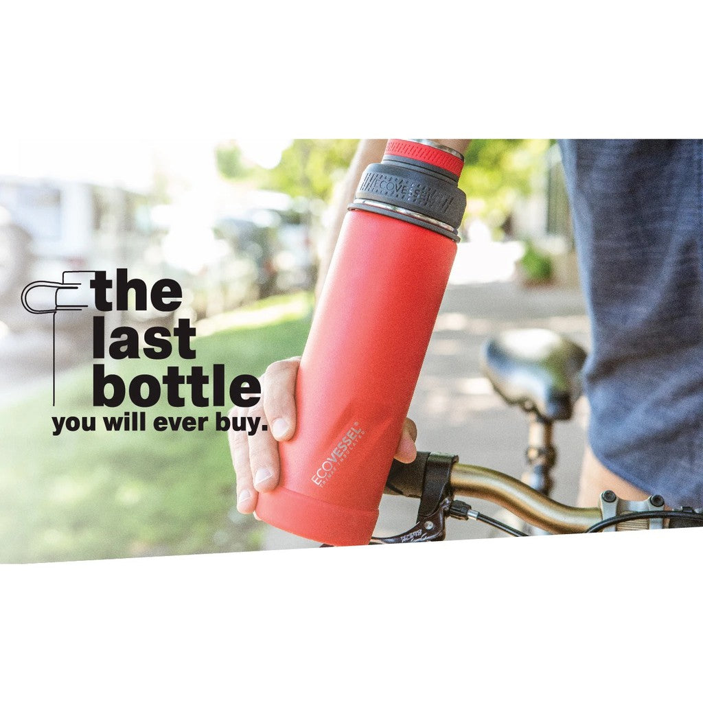 ECOVESSEL THE BOULDER - INSULATED WATER BOTTLE W/ STRAINER - 20 OZ