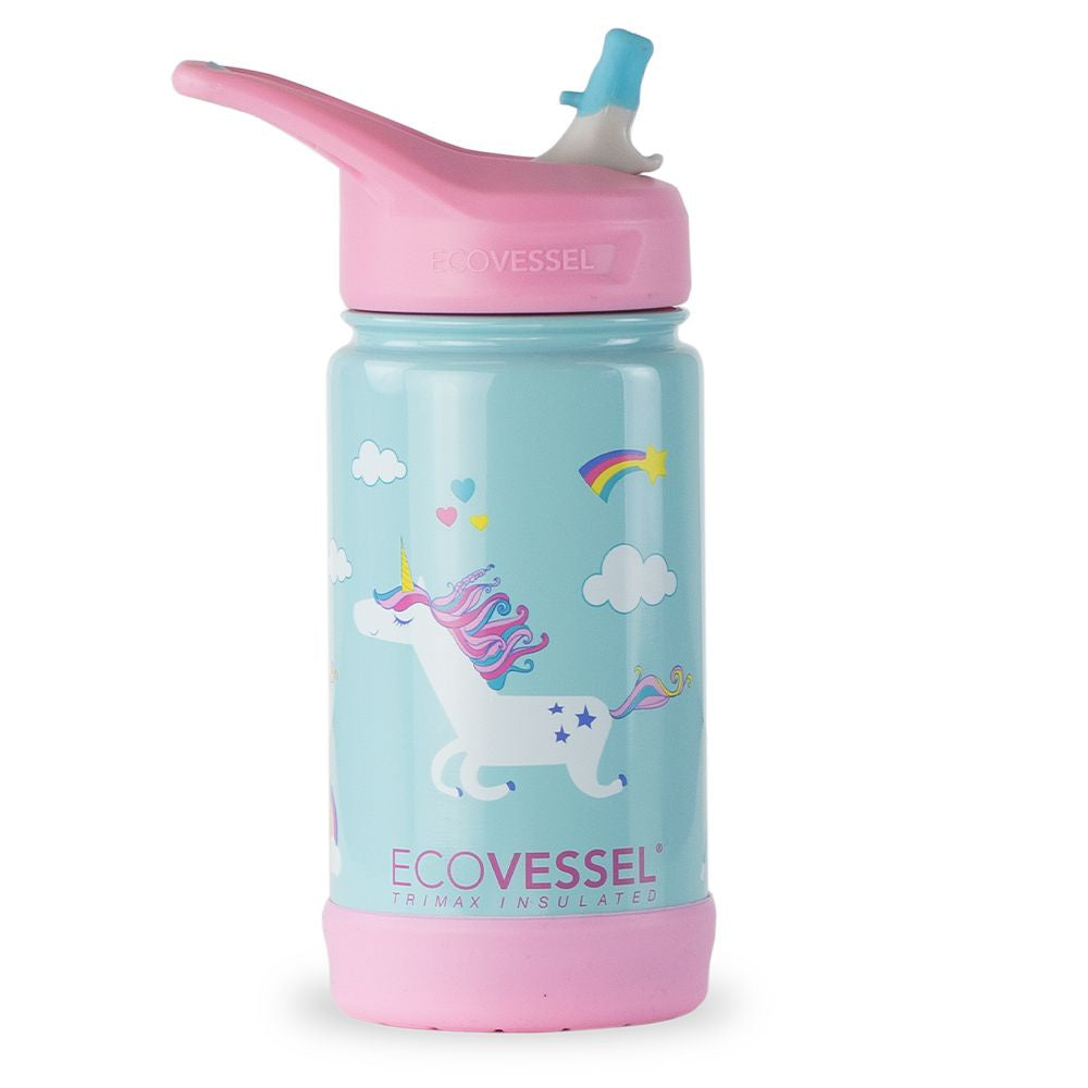 ECOVESSEL THE FROST - Insulated Stainless Steel Kids Water Bottle With Straw - 12 oz