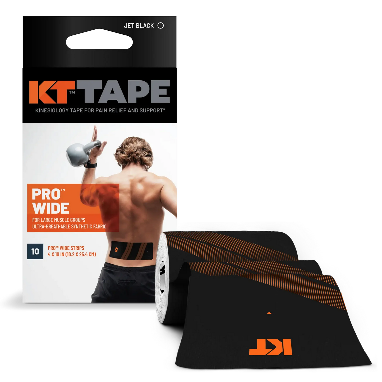 KT TAPE Pro Wide - 10 Pre-Cut Strips | Sports tape | Recovery tape | Muscle support | Pain relief