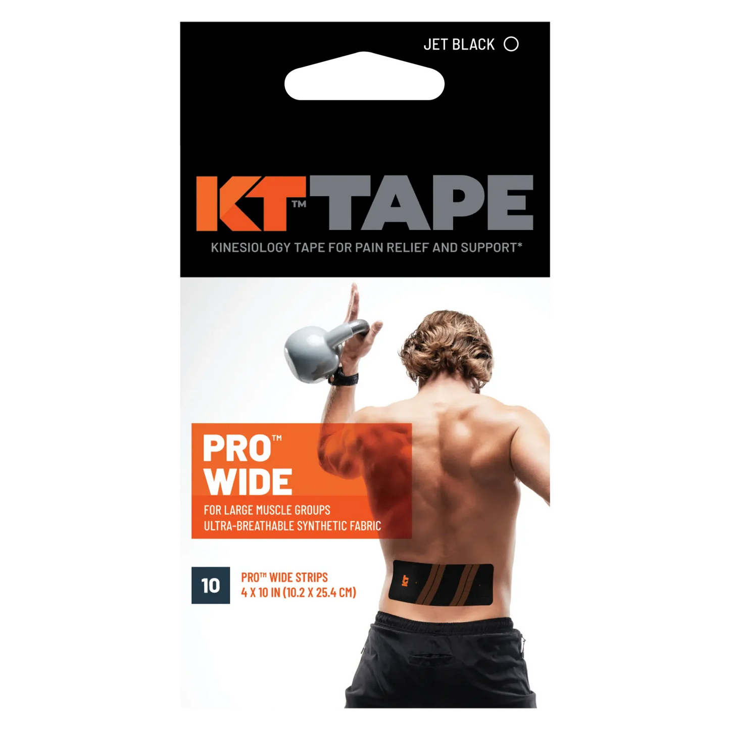 KT TAPE Pro Wide - 10 Pre-Cut Strips | Sports tape | Recovery tape | Muscle support | Pain relief