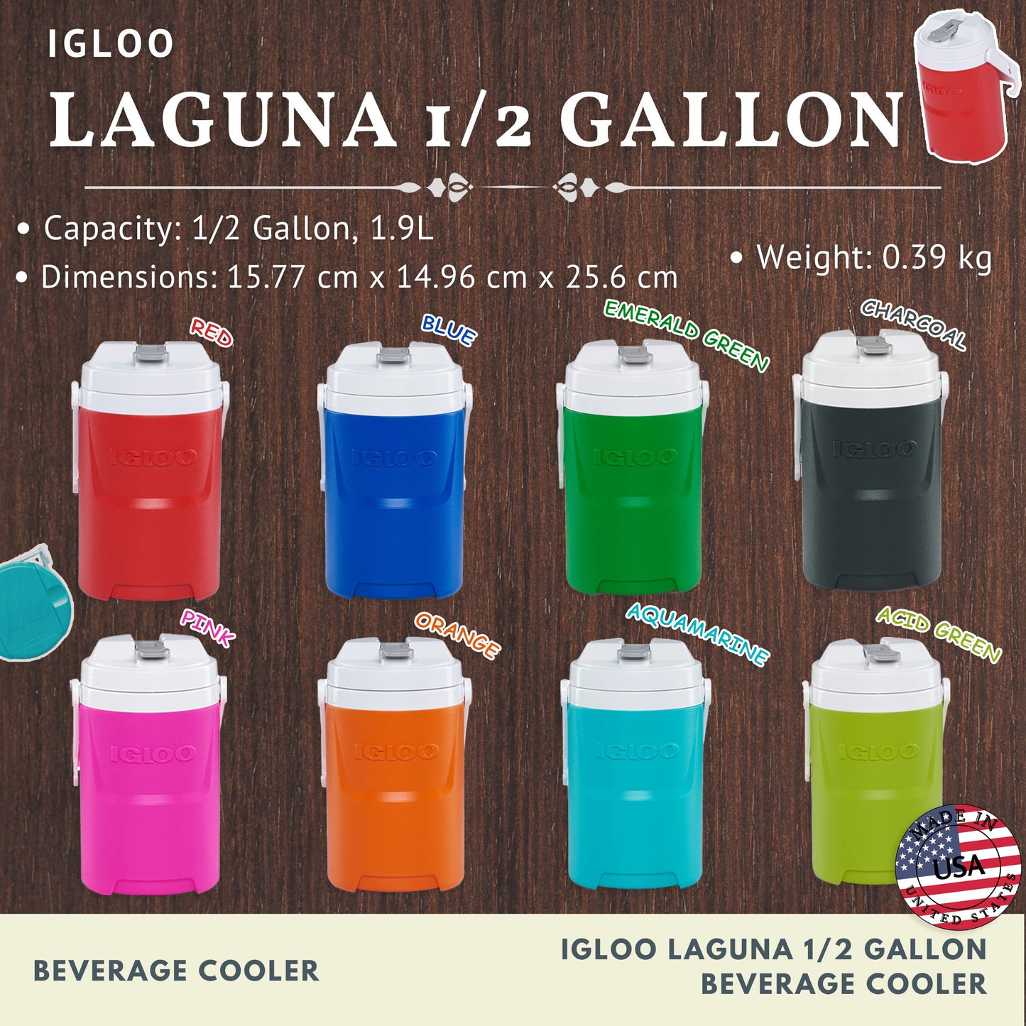 IGLOO LAGUNA 1/2 Gallon Beverage Cooler