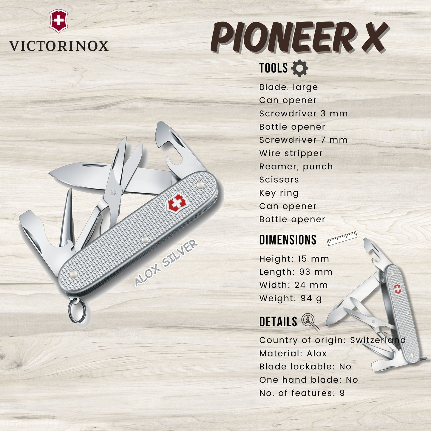 Victorinox Pioneer X (Alox Silver) | Multi-tool