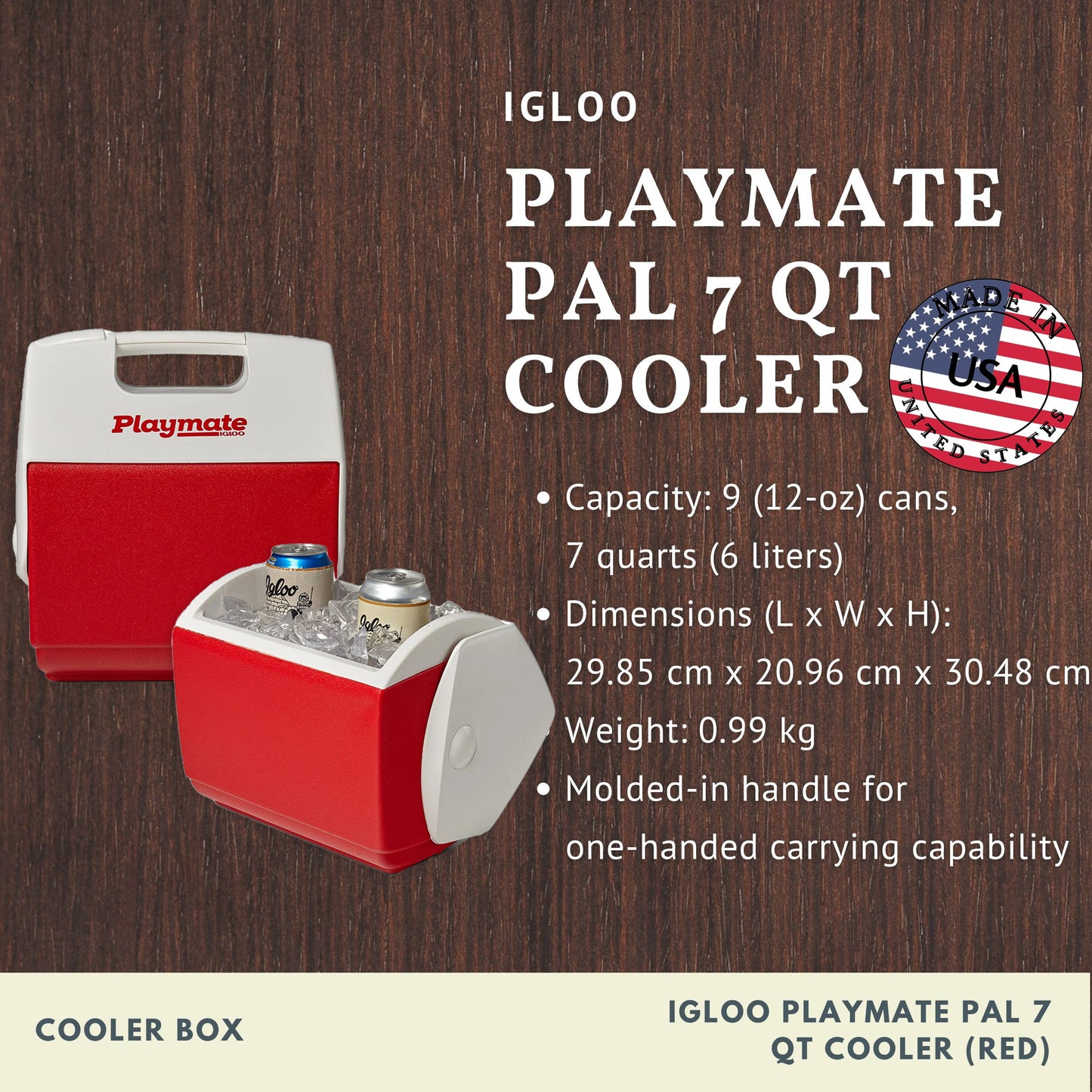 IGLOO Playmate Pal 7 Qt Cooler (Red)