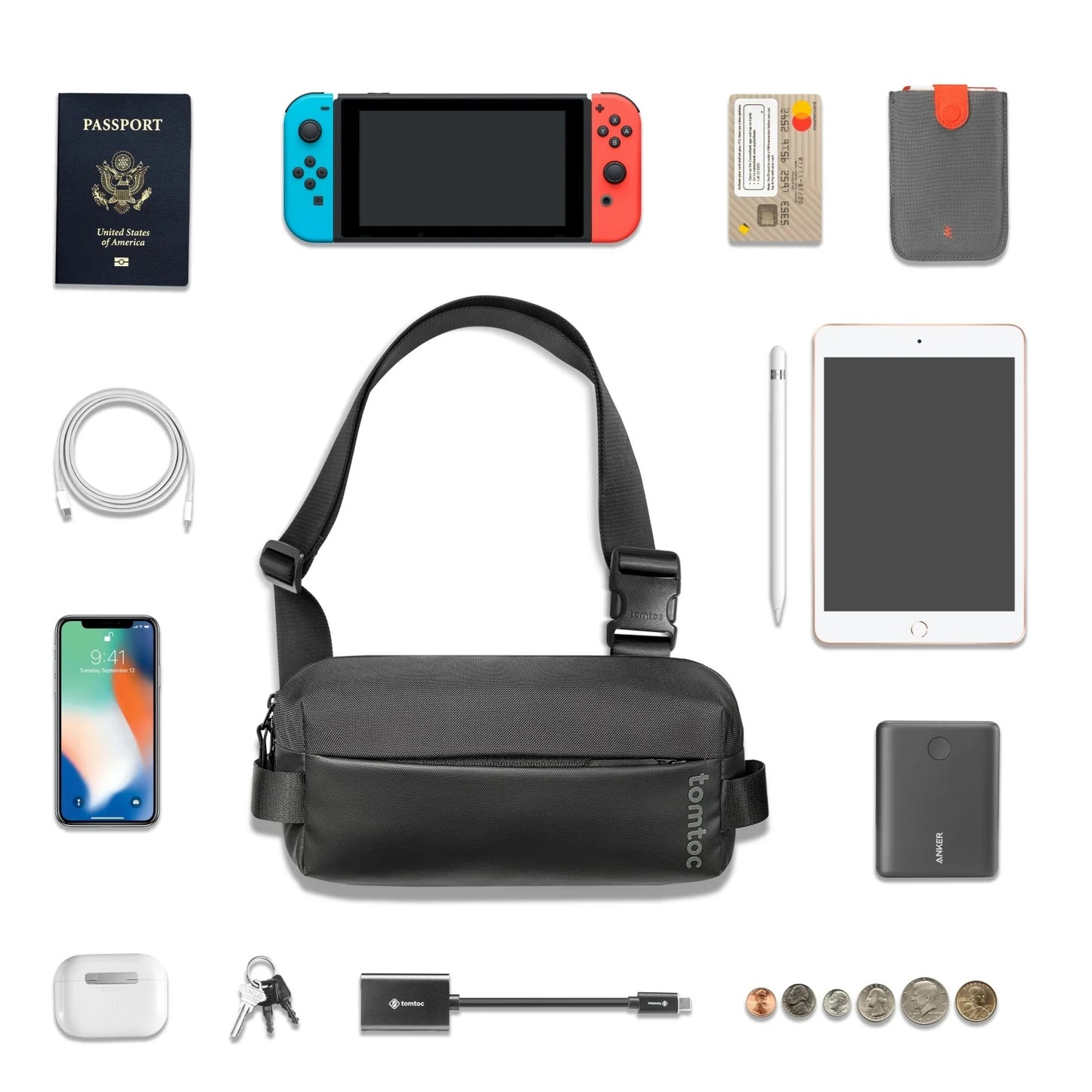 Tomtoc Explorer-T21 Sling Bag | Chest Bag | Crossbody Bag
