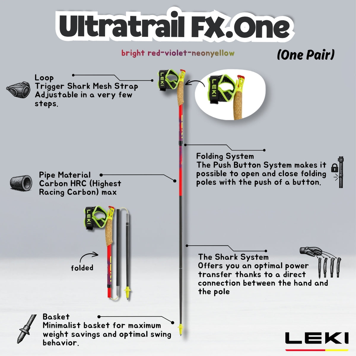 Leki Ultratrail FX.One Trail Running Pole (One Pair)