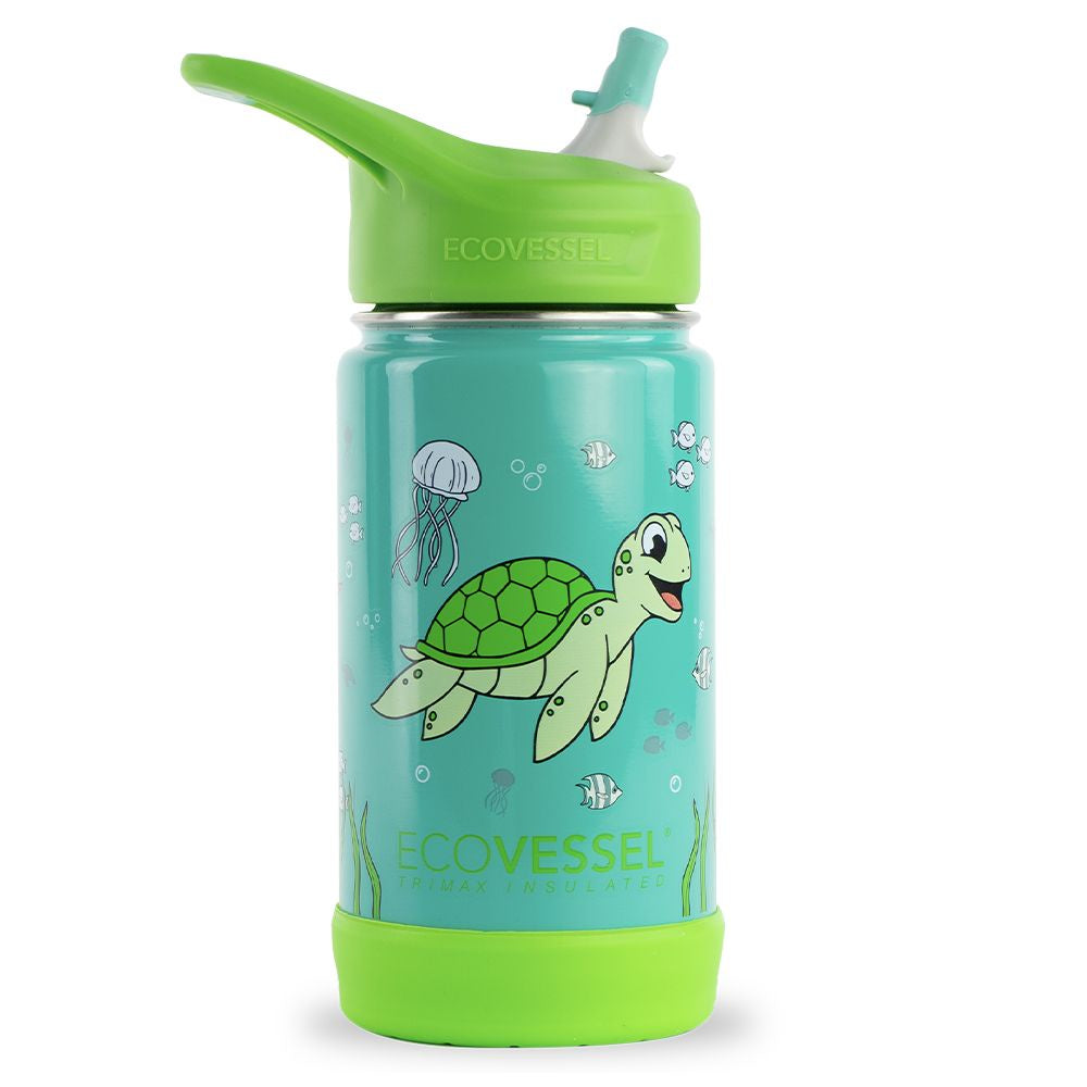 ECOVESSEL THE FROST - Insulated Stainless Steel Kids Water Bottle With Straw - 12 oz