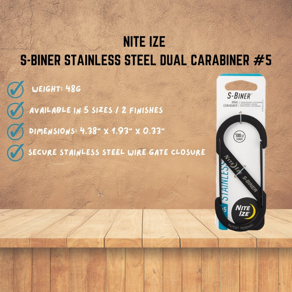 NITE IZE S-BINER STAINLESS STEEL DUAL CARABINER #5