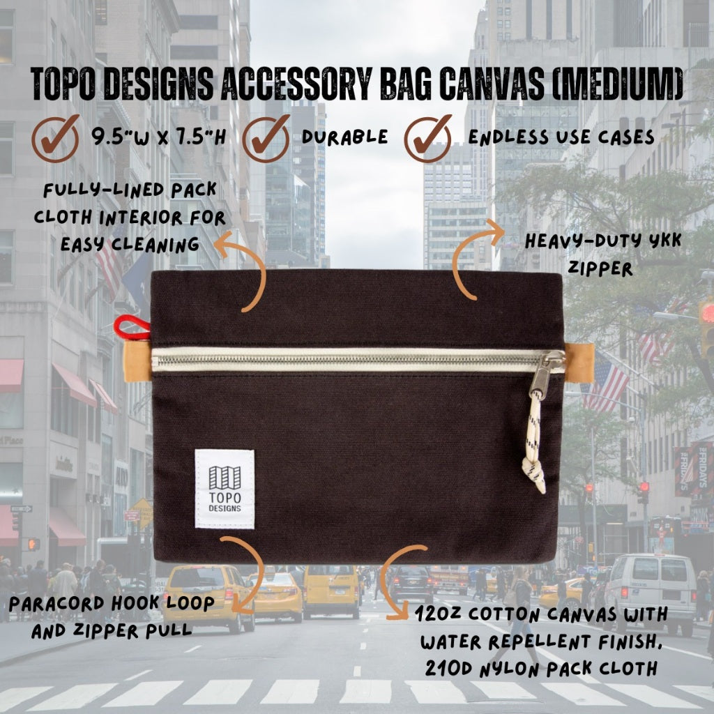 TOPO DESIGNS ACCESSORY BAG CANVAS (MEDIUM)