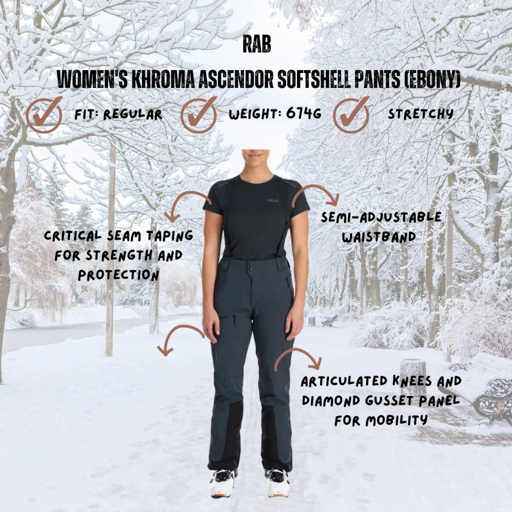 RAB Women's Khroma Ascendor Softshell Pants (Ebony)