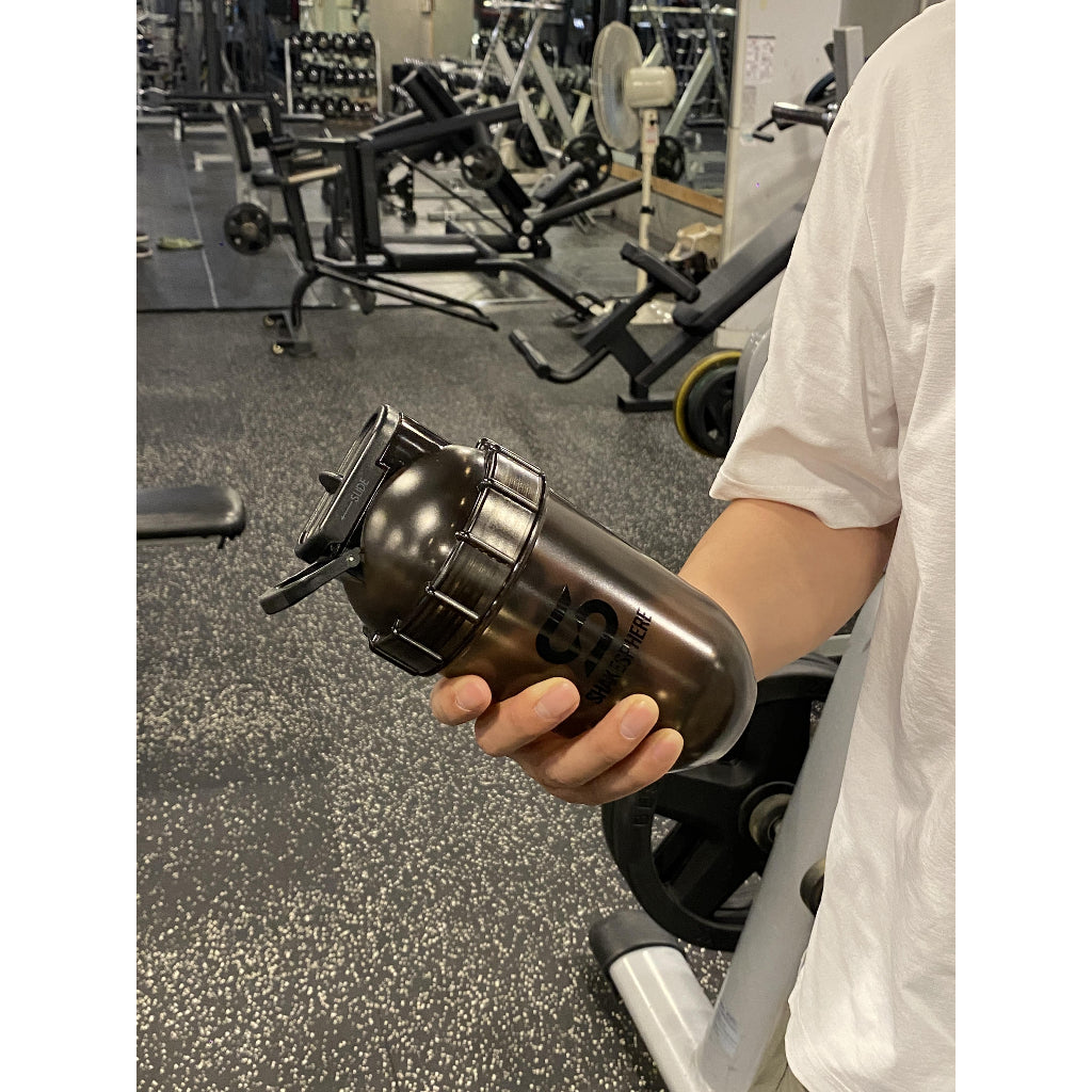 ShakeSphere Tritan Single Wall Shaker Clear Black 700ml | Protein Shaker Bottle | Gym Bottle