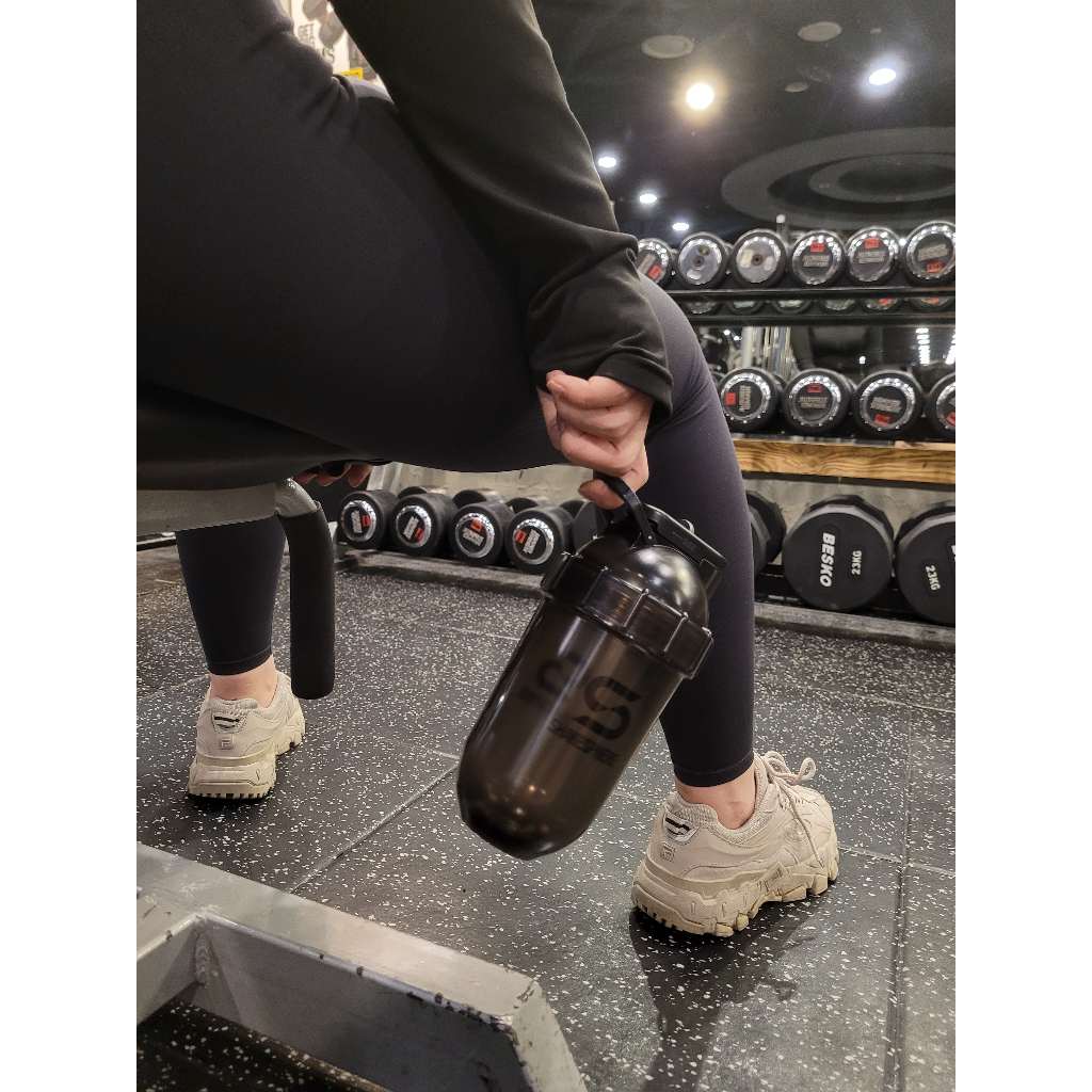 ShakeSphere Tritan Single Wall Shaker Clear Black 700ml | Protein Shaker Bottle | Gym Bottle