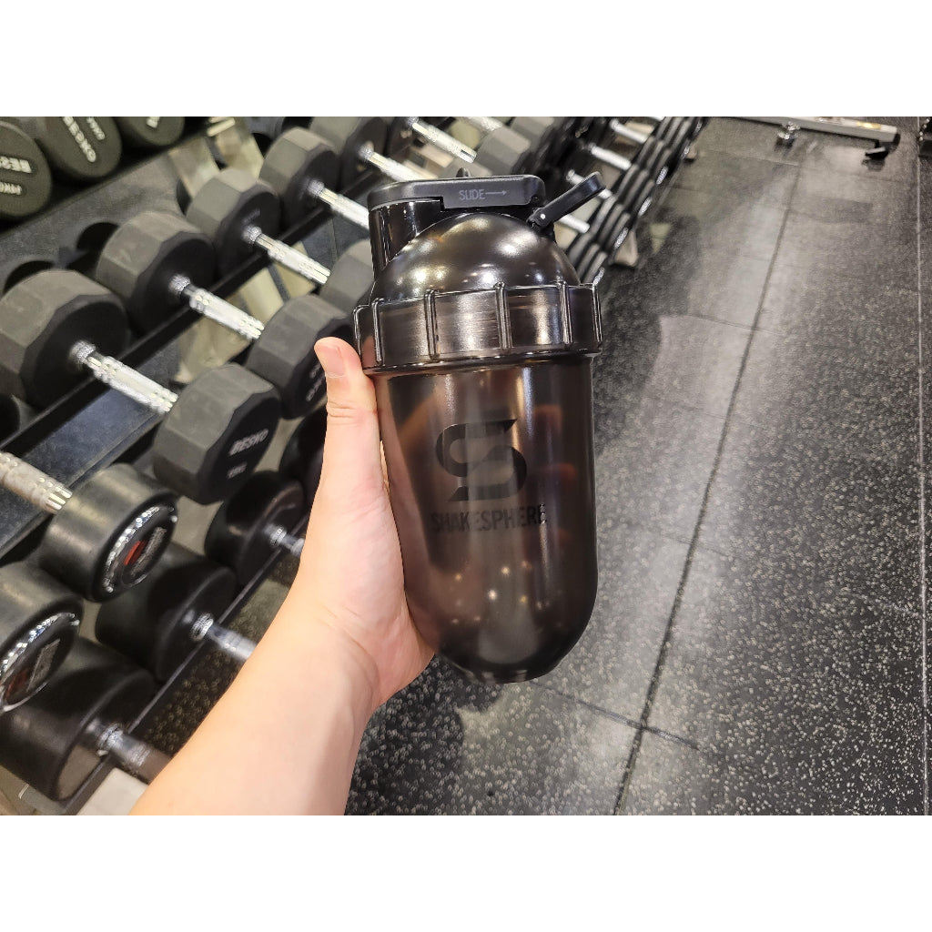 ShakeSphere Tritan Single Wall Shaker Clear Black 700ml | Protein Shaker Bottle | Gym Bottle