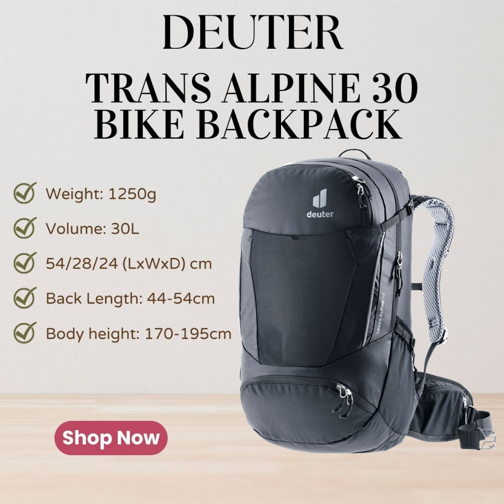 deuter 30 l trans alpine bike backpack Deuter Trans Alpine 30L Bike Pack Black – ADVENTURE 21