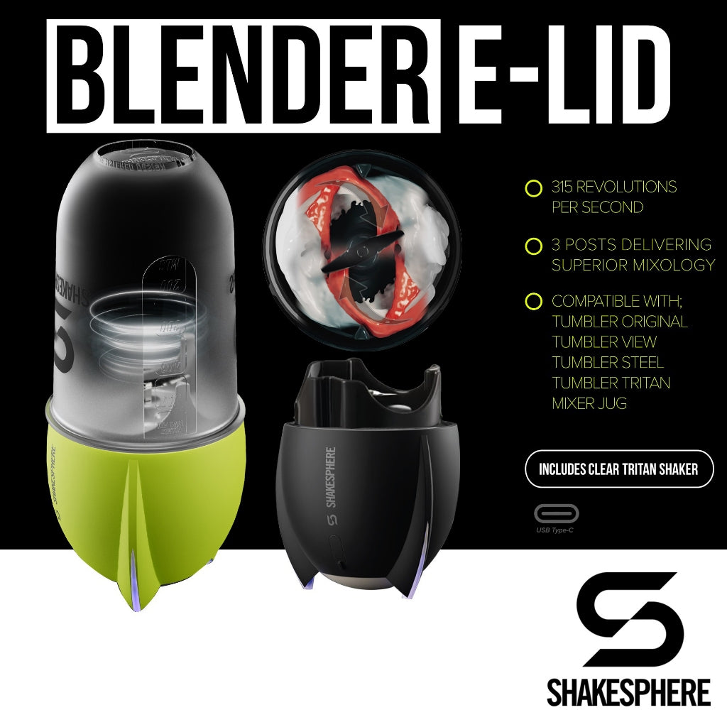 ShakeSphere Portable Blender E-Lid with Tritan Clear Bottle