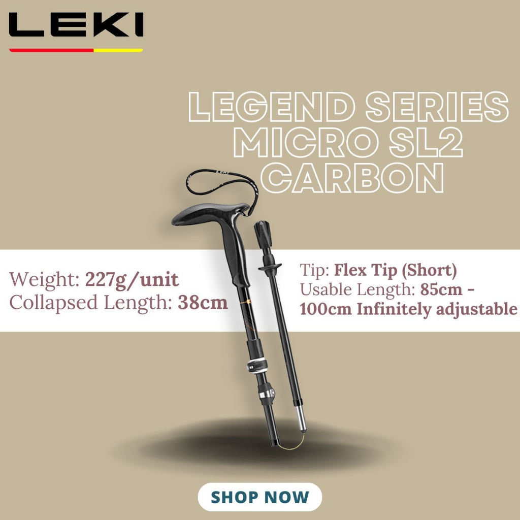 LEKI Legend Series Micro SL2 Carbon Folding Walking Stick