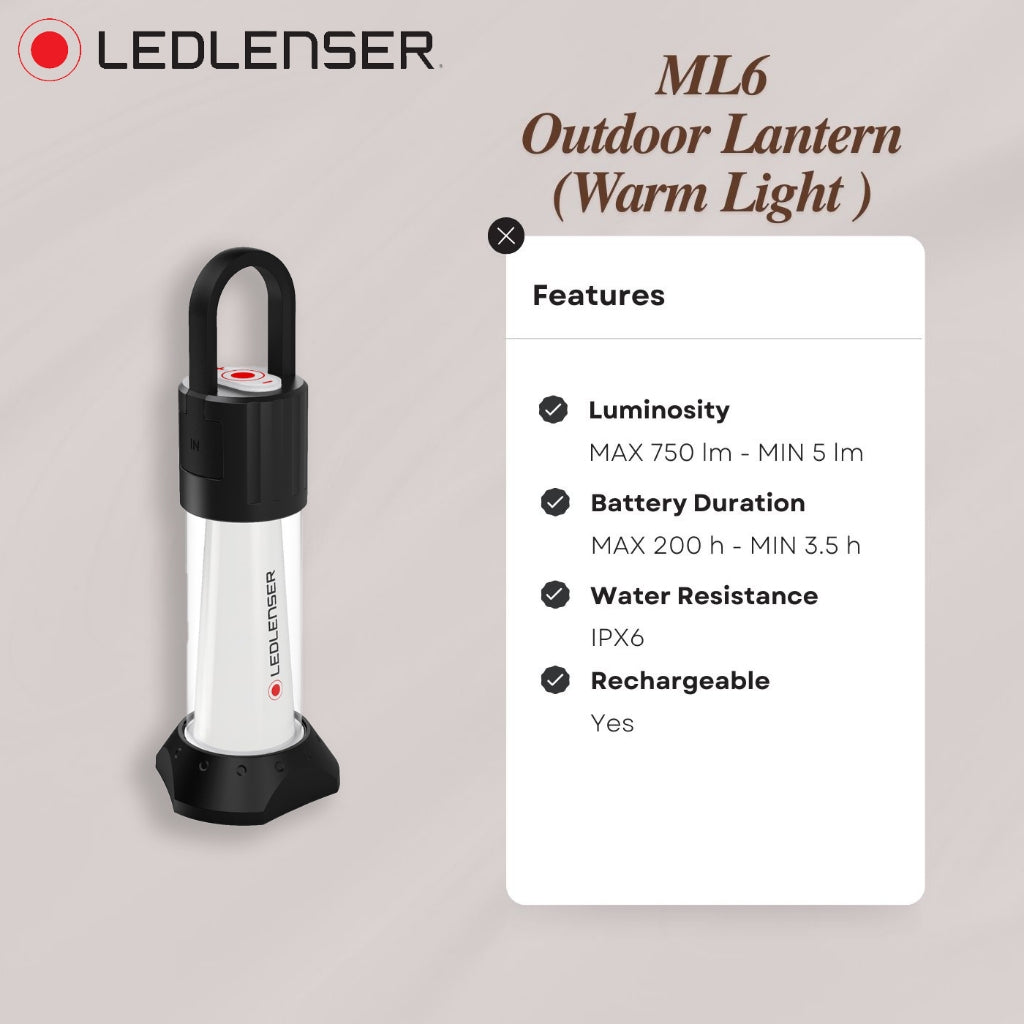 LEDLENSER ML6 OUTDOOR LANTERN (WARM LIGHT EDITION)