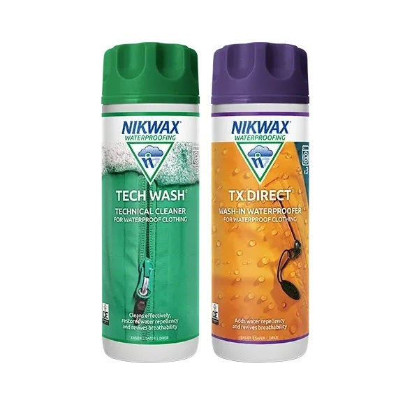 NIKWAX Tech Wash & TX.Direct Wash-in DuoPack (300ml) | Detergent | Waterproof