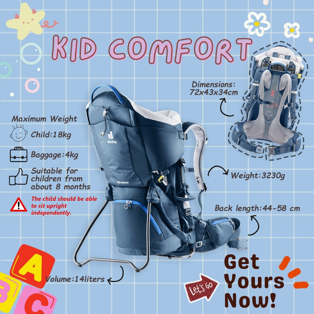 DEUTER KID COMFORT CHILD CARRIER (Midnight)