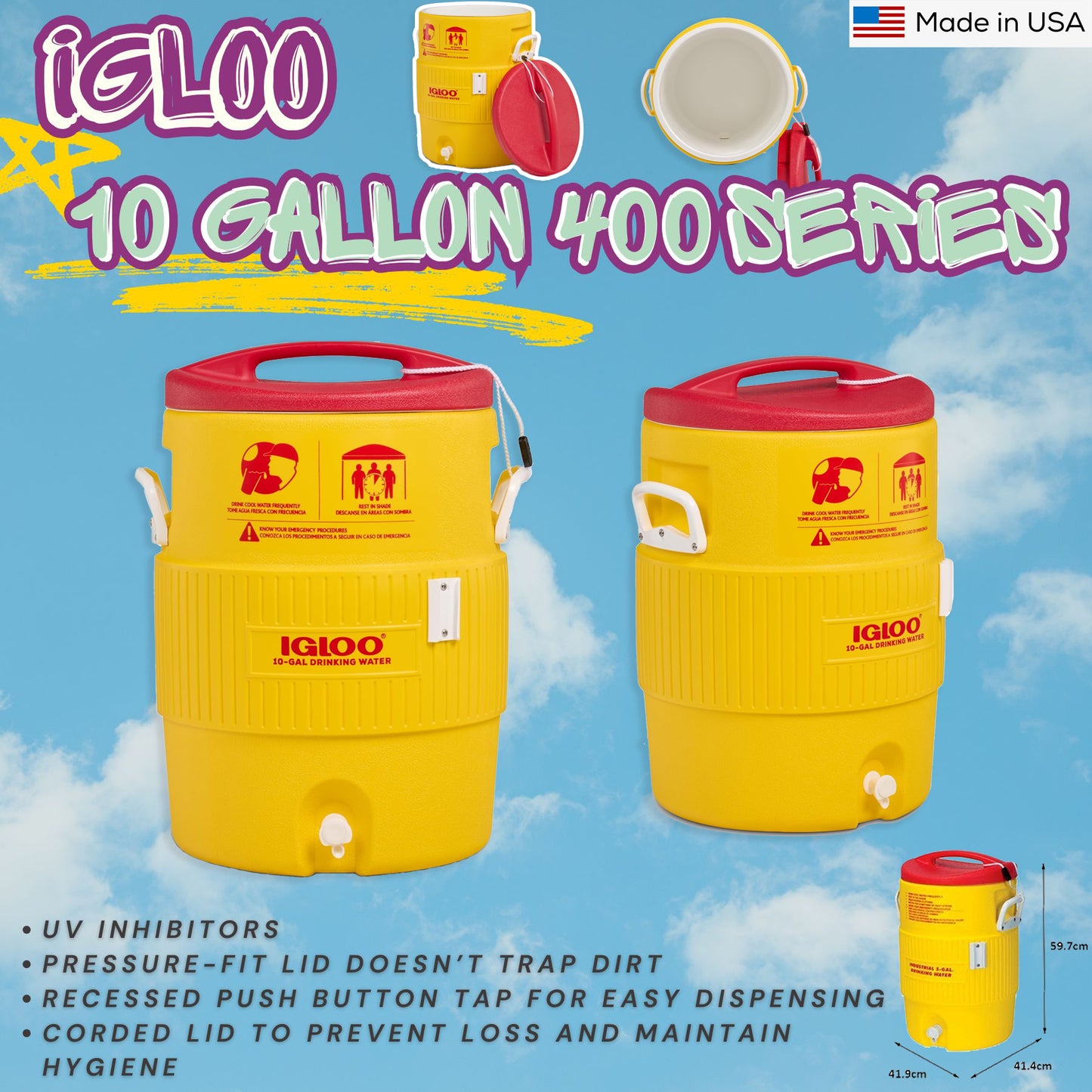 IGLOO 10 Gallon 400 Series (Yellow-Red)