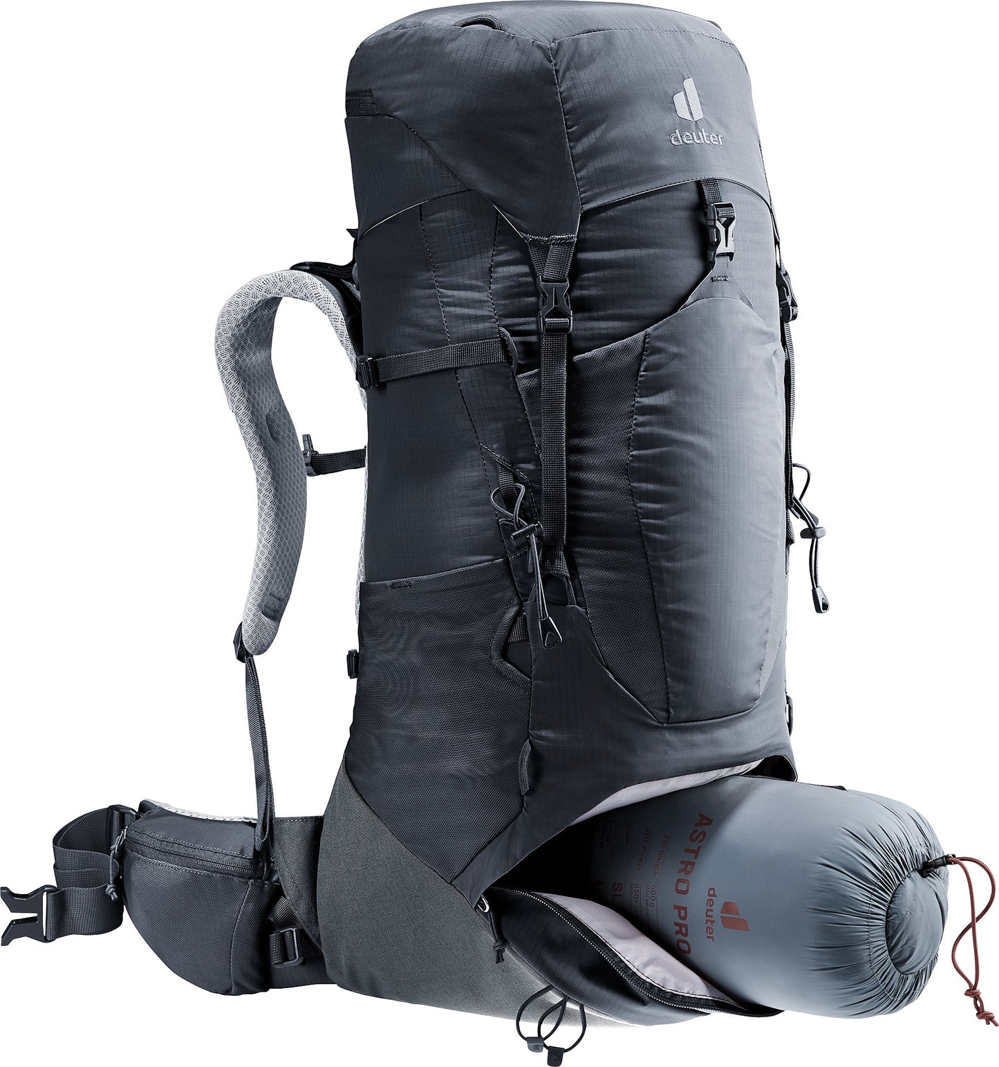 Deuter Aircontact Lite 35 + 10 SL | Trekking Backpack (Black-Graphite)
