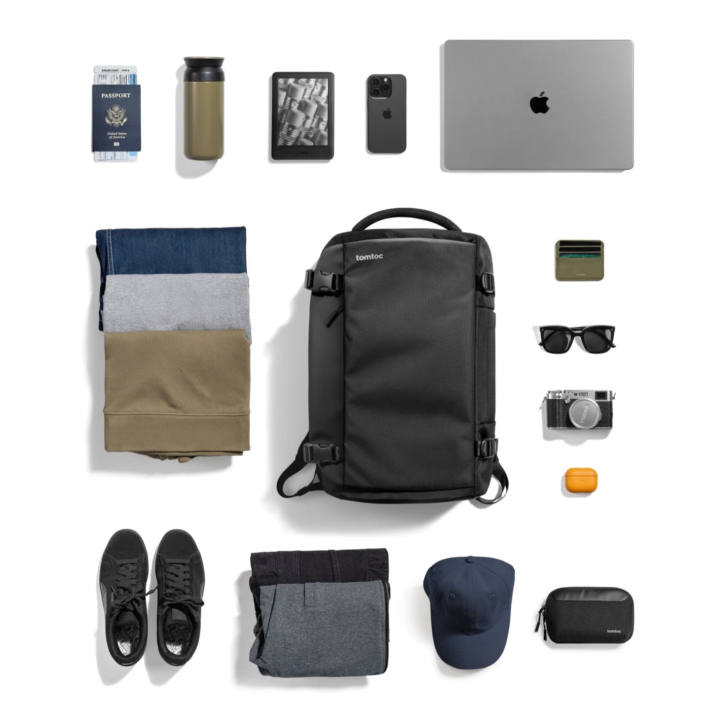 Tomtoc Navigator-T66 Travel Laptop Backpack | Laptop Bag (Black)