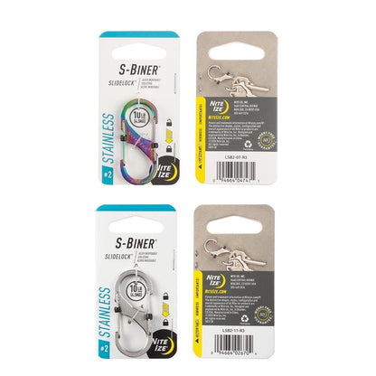 NITE IZE S-BINER SLIDELOCK STAINLESS STEEL #2 [BUNDLE OF 2]