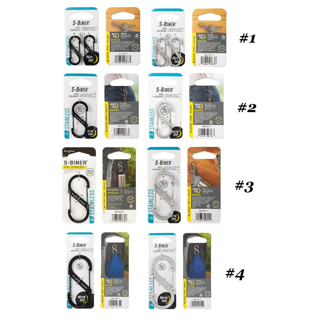 NITE IZE S-BINER STAINLESS STEEL DUAL CARABINER [BUNDLE OF 2]