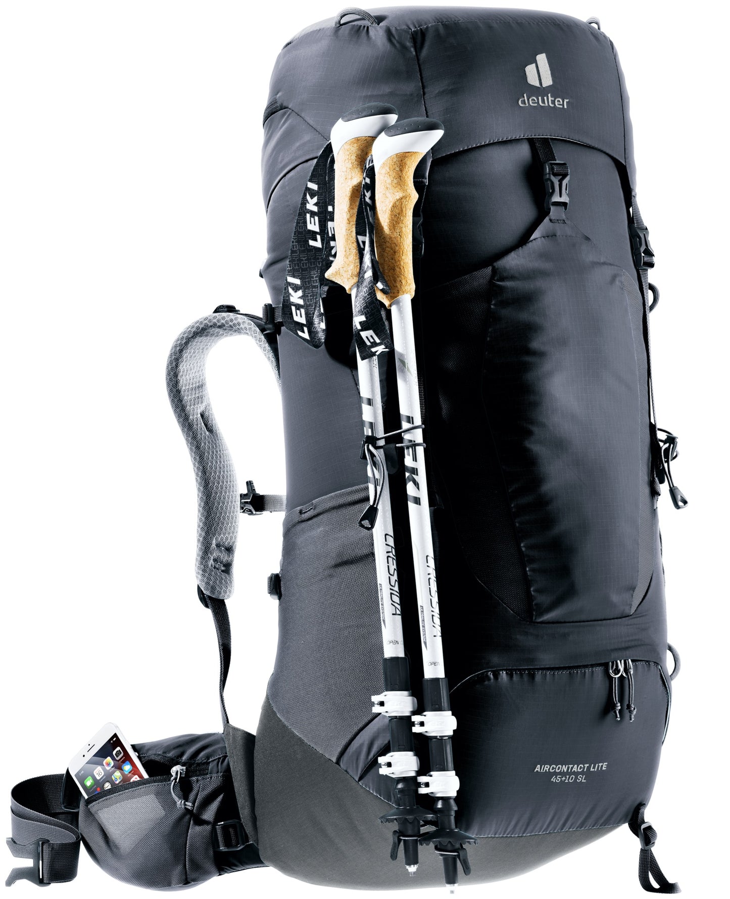 Deuter Aircontact Lite 45 + 10 SL | Trekking Backpack (Black-Graphite)