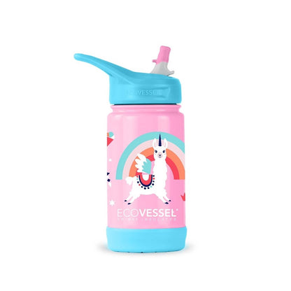 ECOVESSEL THE FROST - Insulated Stainless Steel Kids Water Bottle With Straw - 12 oz