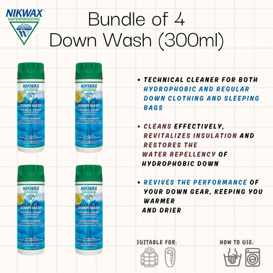[Bundle of 4] Nikwax Down Wash 300ml | Detergent
