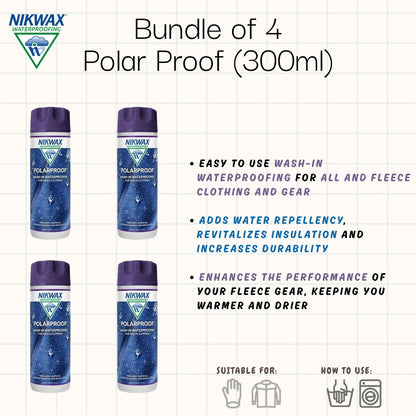[Bundle of 4] Nikwax Polar Proof 300ml | Waterproof