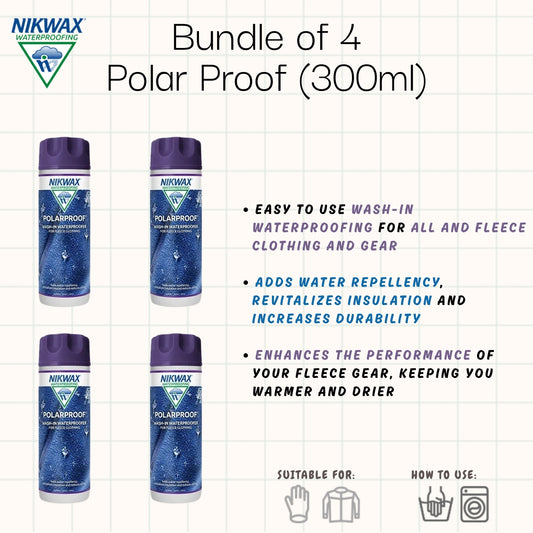 [Bundle of 4] Nikwax Polar Proof 300ml | Waterproof