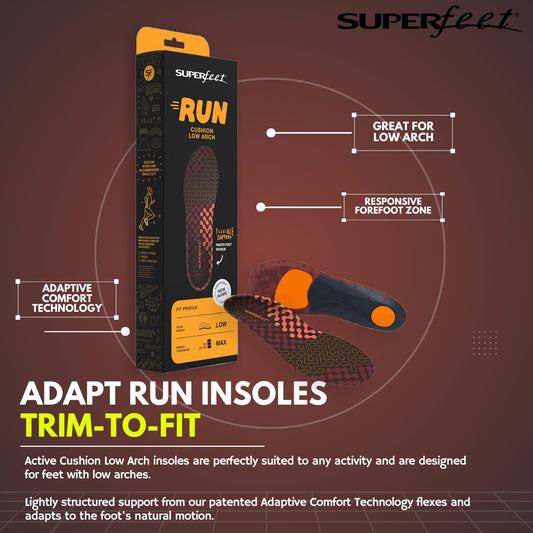 SUPERFEET ADAPT RUN INSOLES (GREAT FOR RUNNING & WALKING SHOES)