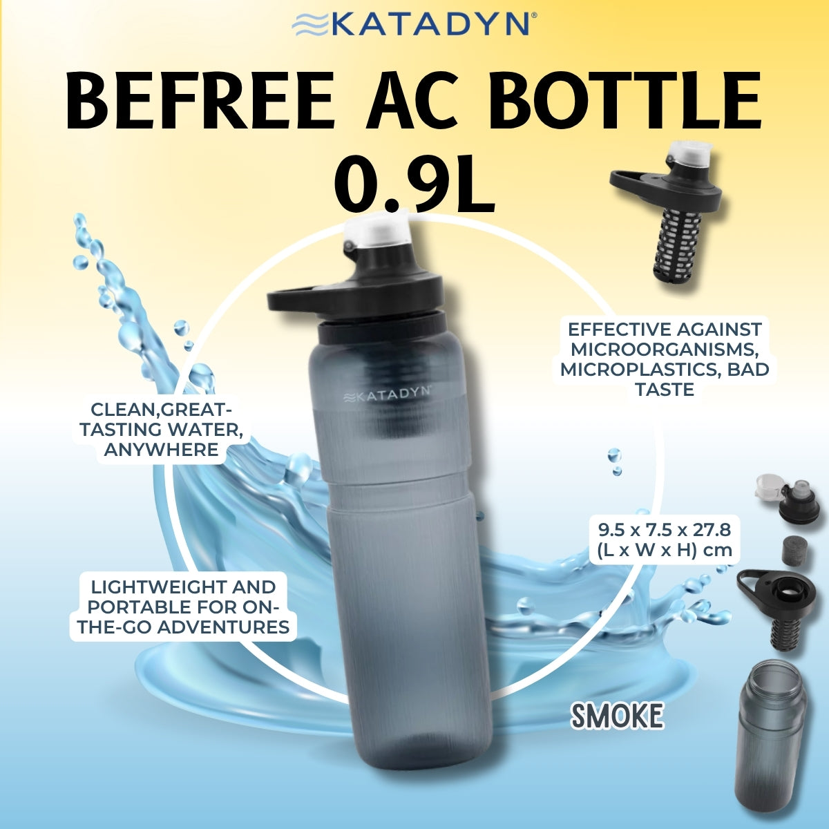 Katadyn BeFree AC Bottle 0.9L (Smoke)
