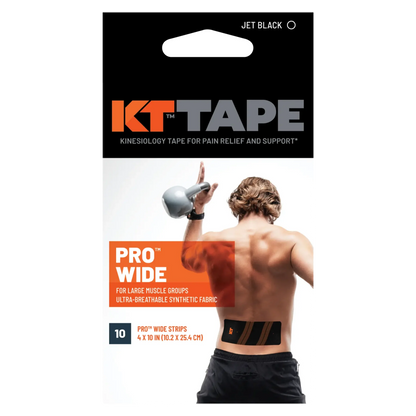 KT TAPE Pro Wide - 10 Pre-Cut Strips | Sports tape | Recovery tape | Muscle support | Pain relief