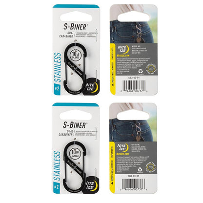 NITE IZE S-BINER STAINLESS STEEL DUAL CARABINER [BUNDLE OF 2]