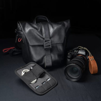 Wotancraft PILOT LEATHER TRAVEL CAMERA BAG 3.5L UPGRADED