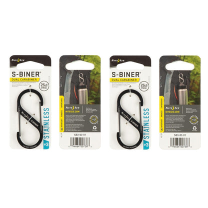 NITE IZE S-BINER STAINLESS STEEL DUAL CARABINER [BUNDLE OF 2]
