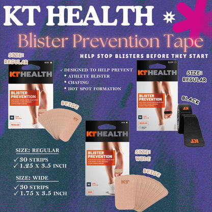 KT Health Blister Prevention Tape | 30 Pre-Cut Strips | KT Tape | Prevention Tape