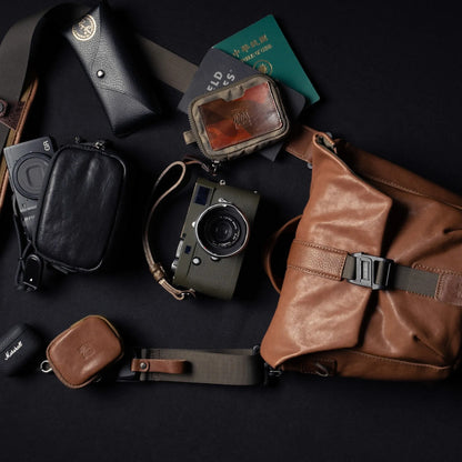 Wotancraft PILOT LEATHER TRAVEL CAMERA BAG 3.5L UPGRADED