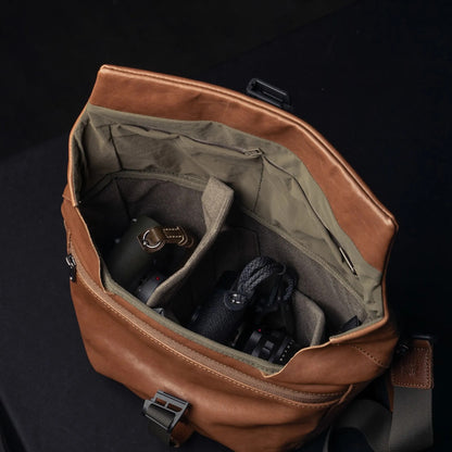 Wotancraft PILOT LEATHER TRAVEL CAMERA BAG 7L UPGRADED