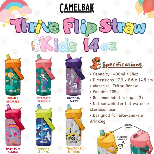 Camelbak Thrive Flip Straw Kids Water Bottle 400ml | Kids Bottle
