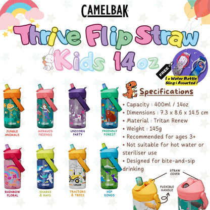 Camelbak Thrive Flip Straw Kids Water Bottle 400ml | Kids Bottle