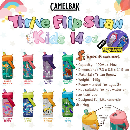 Camelbak Thrive Flip Straw Kids Water Bottle 400ml | Kids Bottle