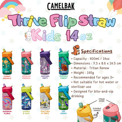Camelbak Thrive Flip Straw Kids Water Bottle 400ml | Kids Bottle